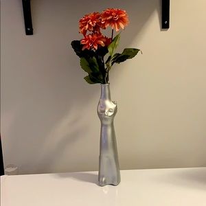 2/$30 - Silver Cat Vase